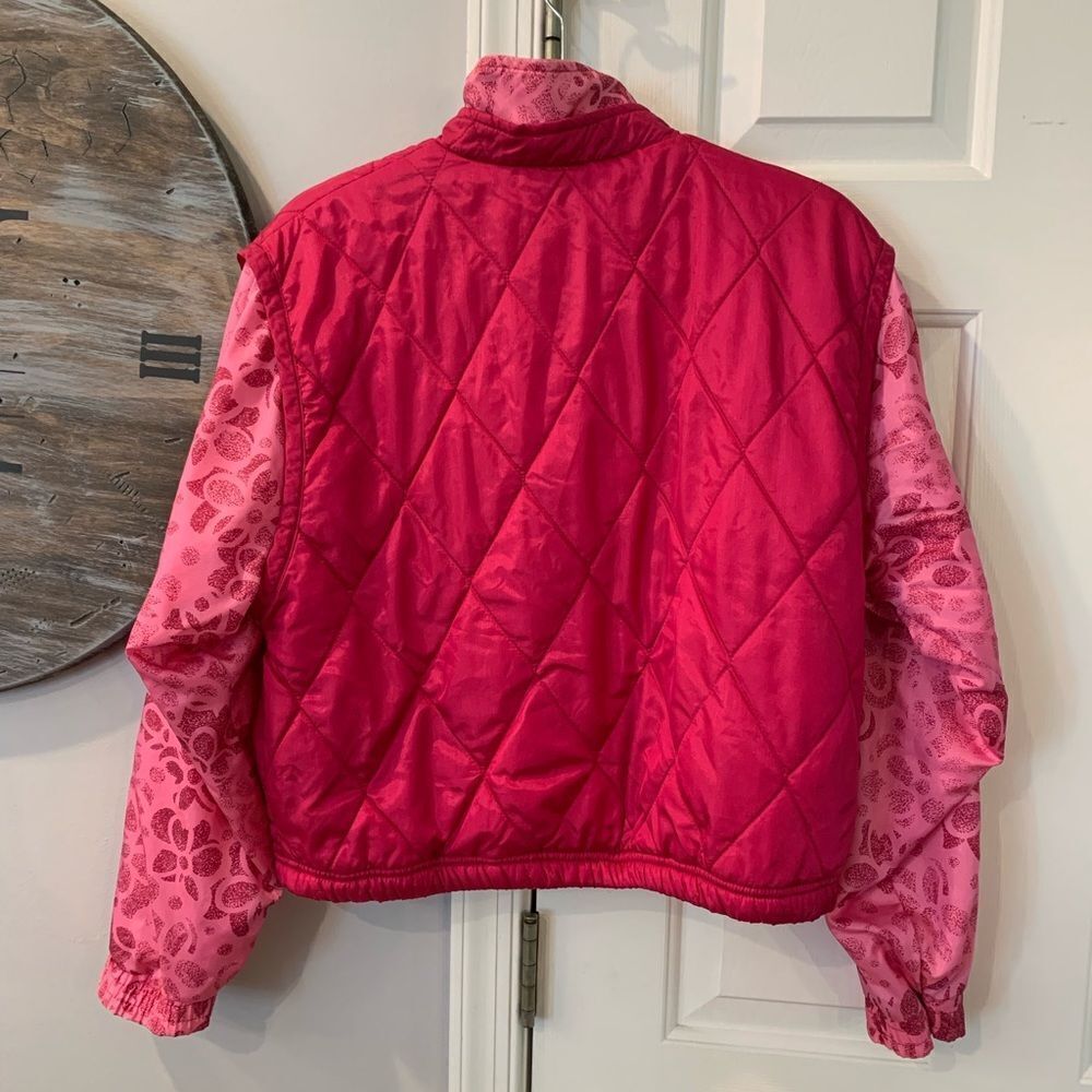 Reebok Vintage Pink Puffer Zip Up Jacket M EUC - Picture 4 of 5